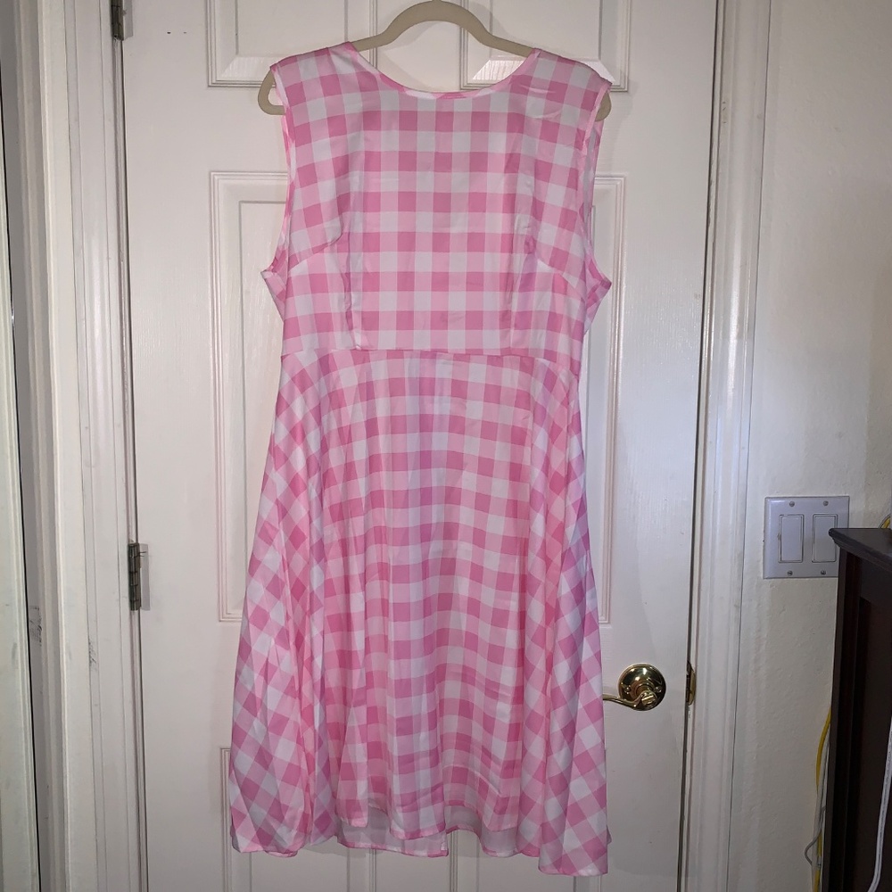 AWIBMK Vintage Retro 1950's Pink Gingham Swing Summer Dress 🌸 from Amazon
